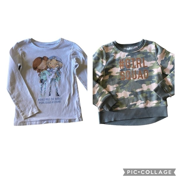 GIRLS BUNDLE-TWO TOPS-SIZE 4/5 - Picture 1 of 8